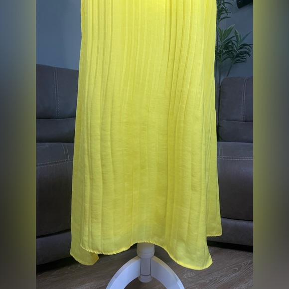 HD in Paris for Anthropologie Yellow Pleated One Shoulder Dress S Wedding Party - Picture 6 of 16